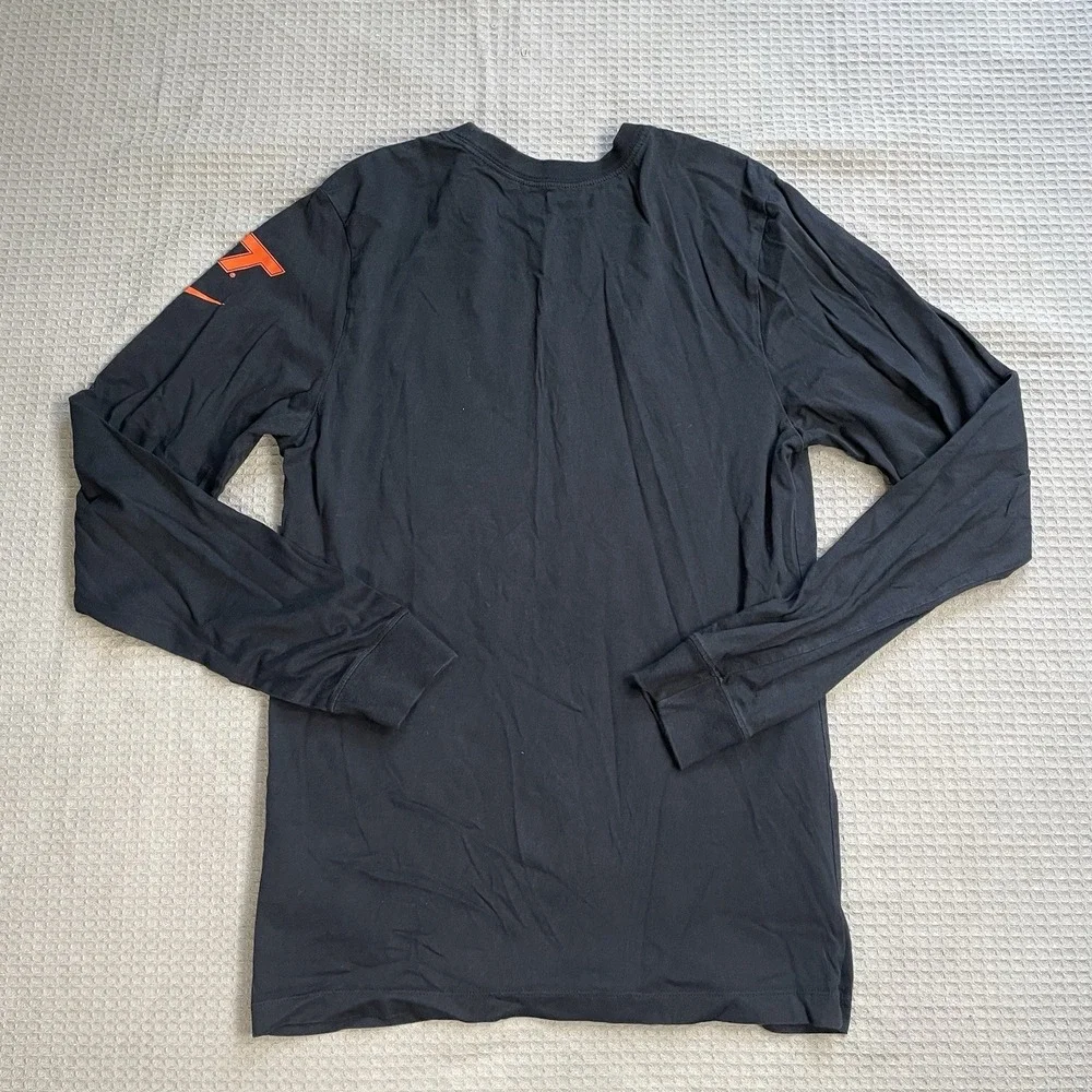 Virginia Tech Long Sleeve Tee Shirt Small Adult The Nike Tee Black Cotton